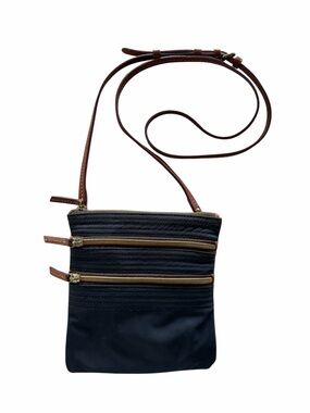 Dooney & Bourke Navy Fabric and Leather Stap Crossbody